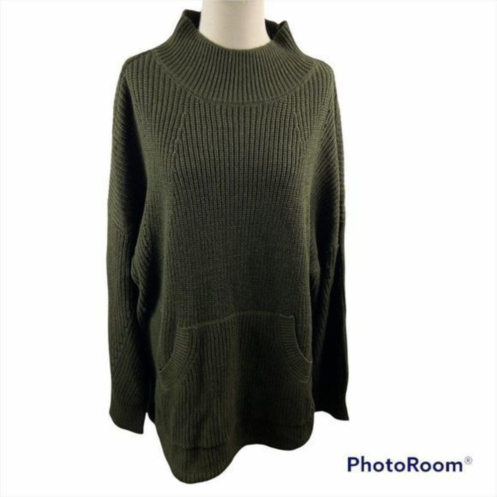 NWT‎ RDI Green Beach Turtle Neck Sweater (L)